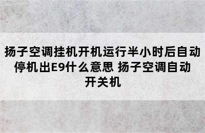 扬子空调挂机开机运行半小时后自动停机出E9什么意思 扬子空调自动开关机